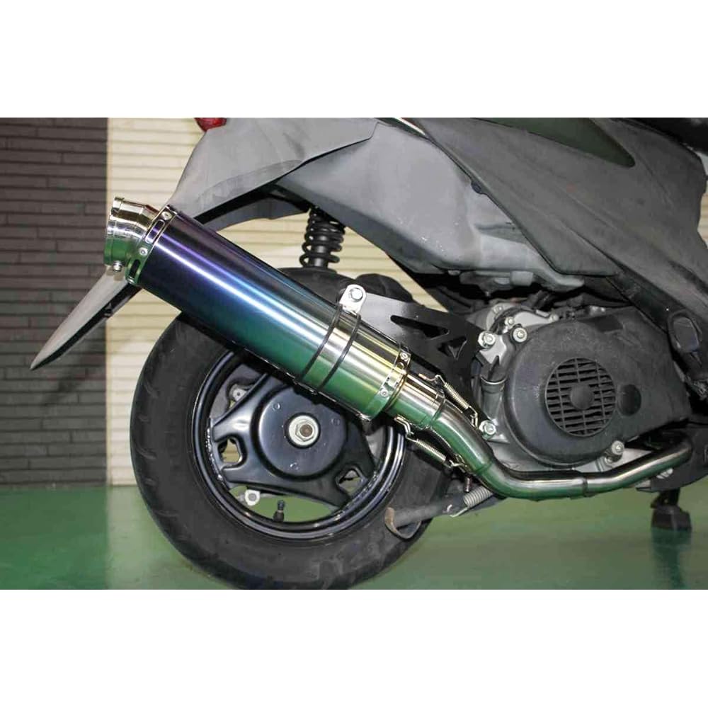 Realspeed Suzuki 09 Address V125S/V125G (CF4EA/CF4MA) Bike Muffler (O2 Sensor Compatible) Fourze Titanium Blue Color Muffler RSP-FOU-404