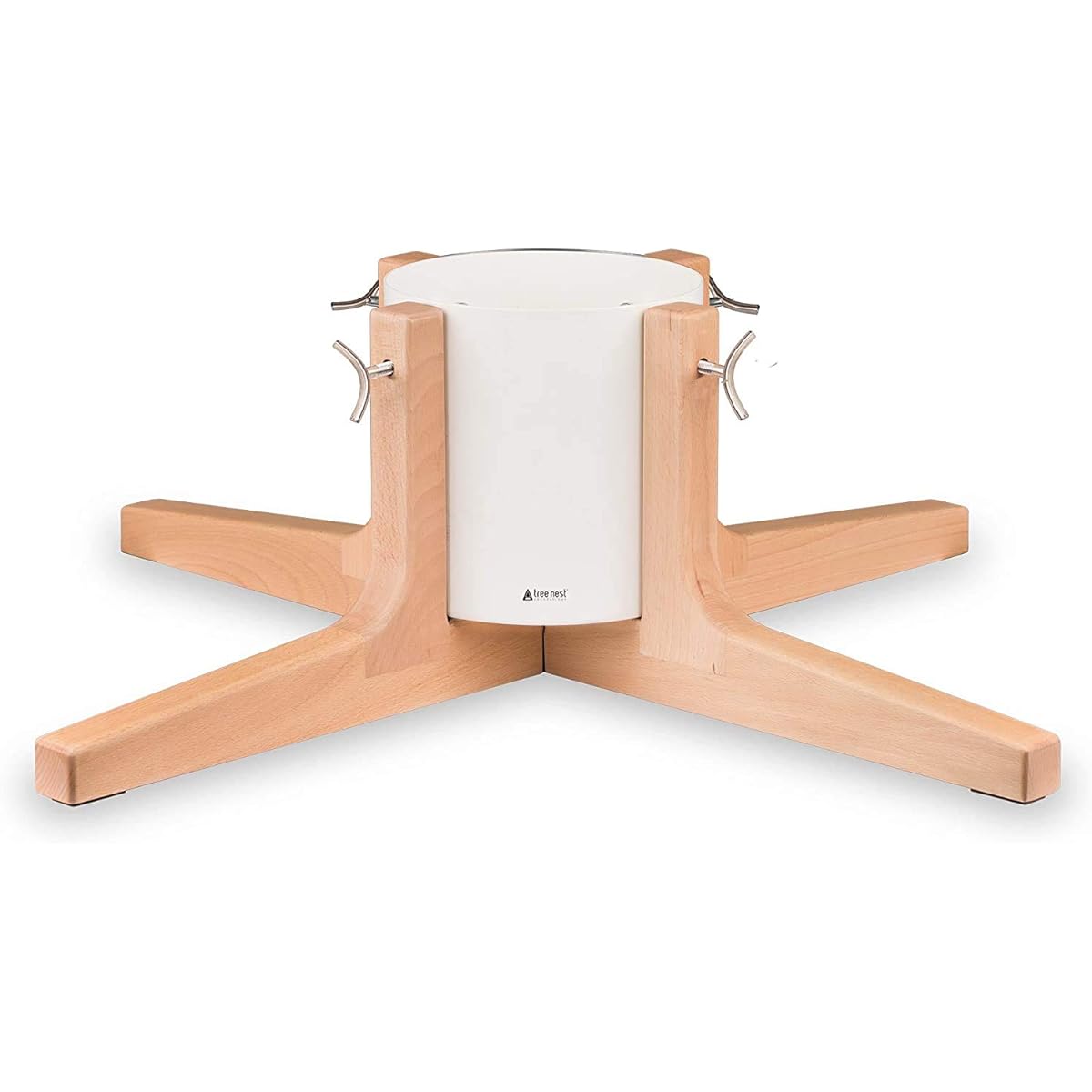 Tree Nest Rustic Christmas Tree Stand Village Countryside Nature Style (White Large) (White)