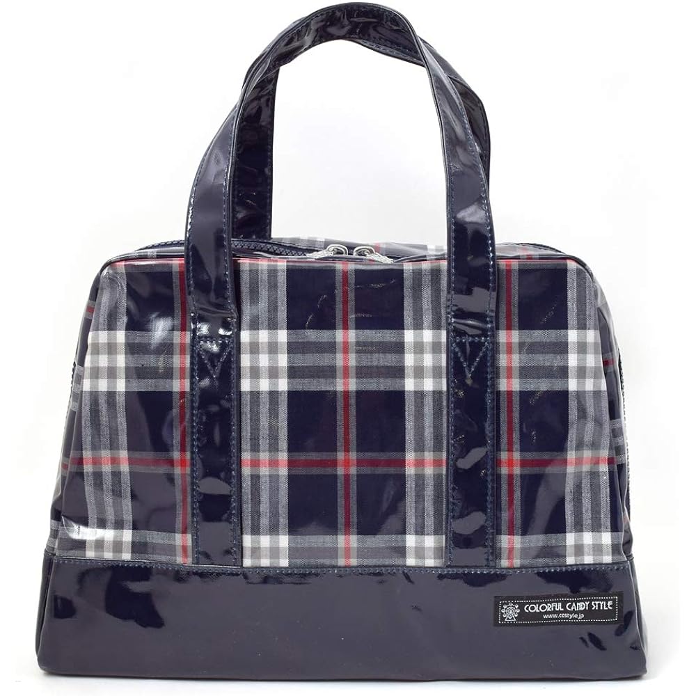 COLORFUL CANDY STYLE Pool Bag Boys Children Vinyl Waterproof Water Repellent Swimming Bag Semi-Boston Tartan Check Navy N2914200