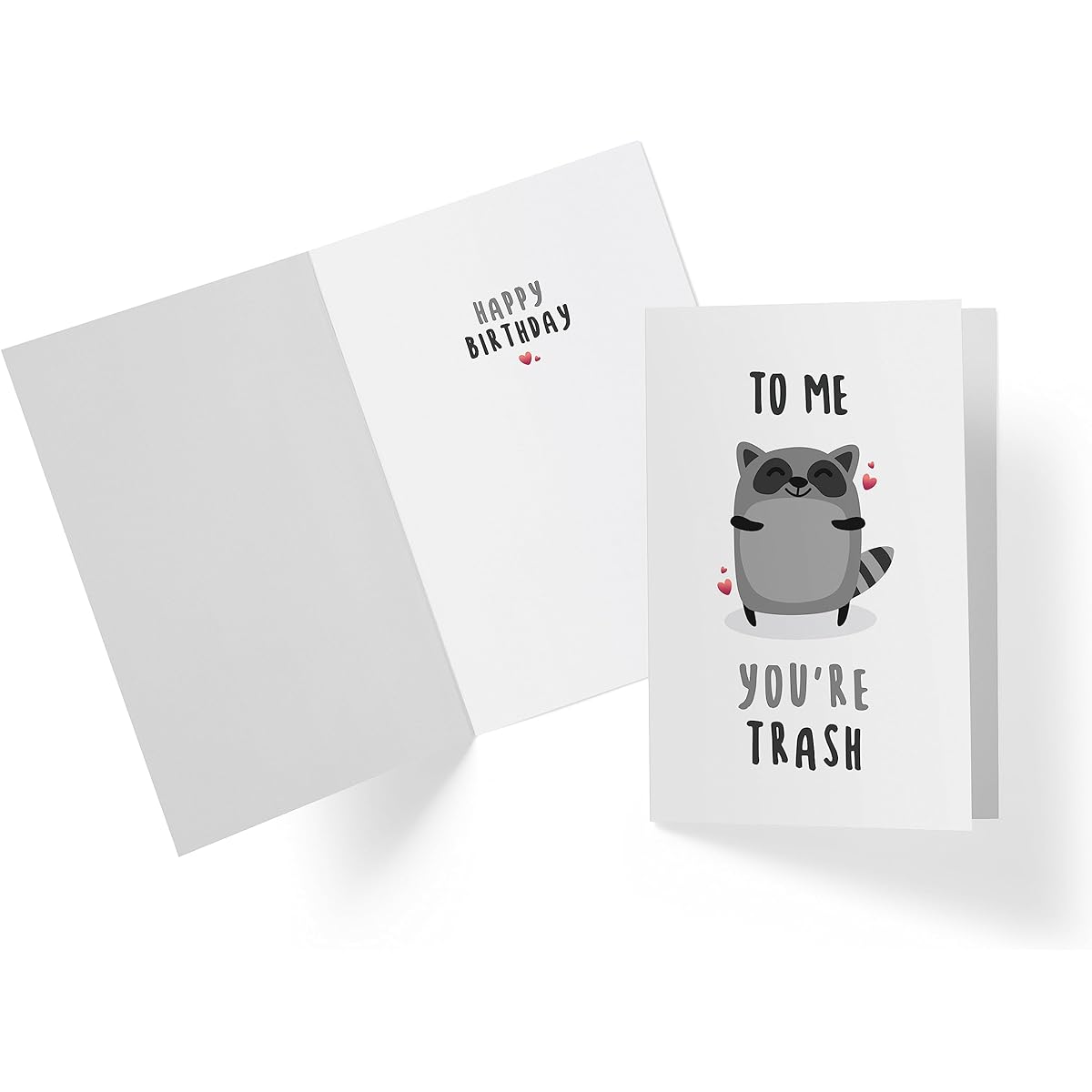 Karto Funny Birthday Cards for Men and Women, Large Size 5.5 x 8.5 Inch, Happy Birthday Cards, Birthday Card for Her, Birthday Card for Husband, Brother, Sister, Mom, Dad, Friend, Raccoon