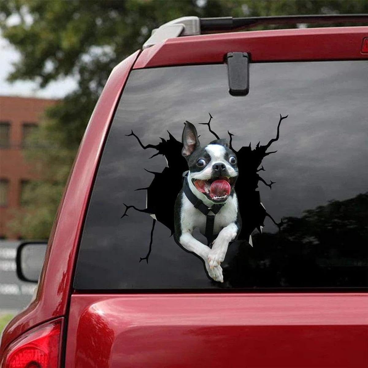 Ocean Gift Boston Terrier Car Decals Dog Car Stickers Set of 2 Car Window Wall Series 25 Sizes 12" x 12"