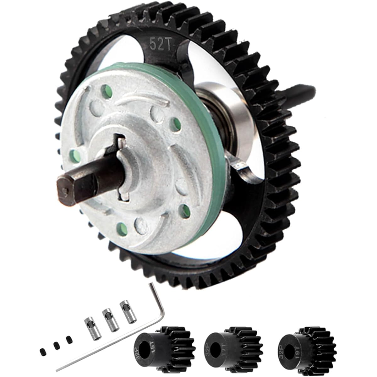 hopsupRC Metal Spur Gear Differential Gear 52T(32 Pitch) 15T/17T/19T Pinion Gear Set Upgrade Parts for 1/10 Slash 4X4 VXL/Stampede 4X4 VXL/Rustler 4X4 VXL RC Car Hop-up