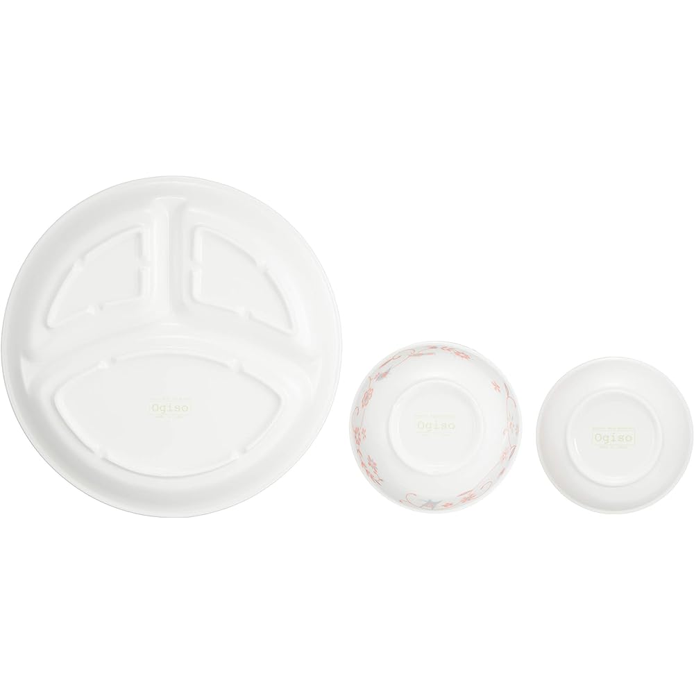OGISO Sarasa Pink Reinforced Porcelain Tableware Set of 4 (Dishwasher/Microwave Safe) Sarasa Pink M