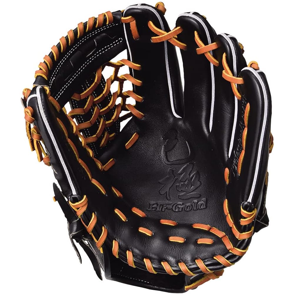 HI-GOLD (High Gold) Softball Glove Self-Gold Series OKG-210 SR Black with Finger Cover