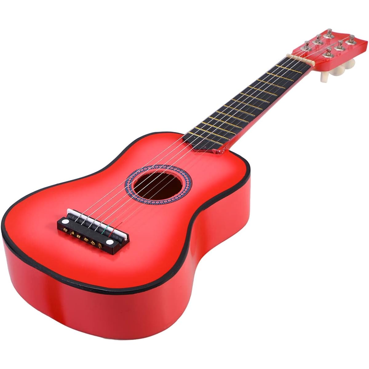 STOBOK Acoustic Guitar 21 Inch Guitar 6 String Vintage Style Acoustic Guitar Classical Wood Folk Guitar Musical Instrument Children Beginner Guitar Ukulele (Pink)