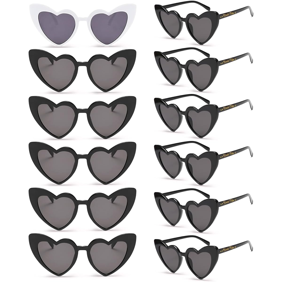 Matcheck 12 Pack Heart Sunglasses Bachelorette Party Bridal Shower Favors Wedding Supplies Bride Tribe Love Glasses