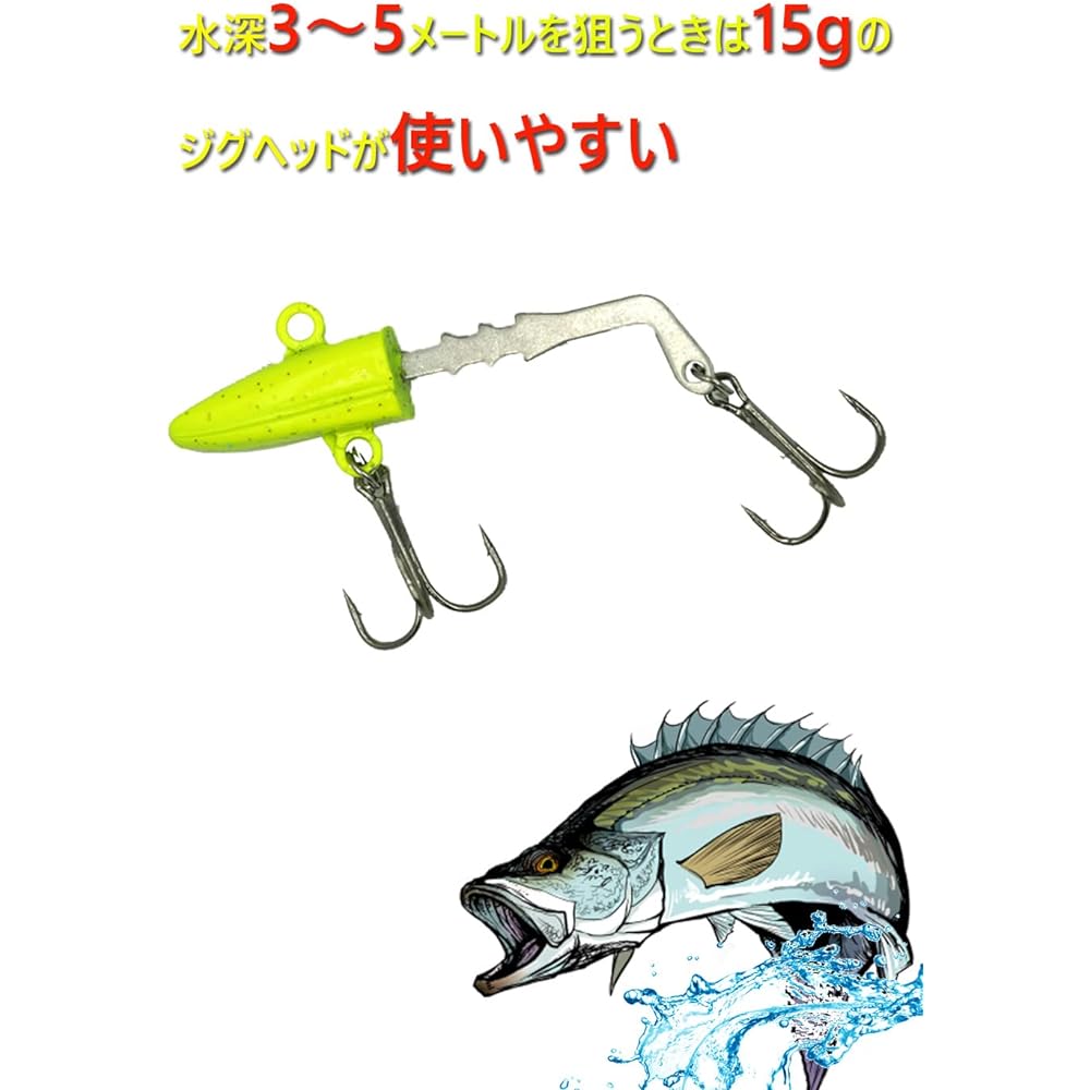 Blue Ocean Jig Head Set Chart 10g 15g 20g S size (Set of 6) Sea Bass Flounder Bluefish Hairtail Jig Head Set