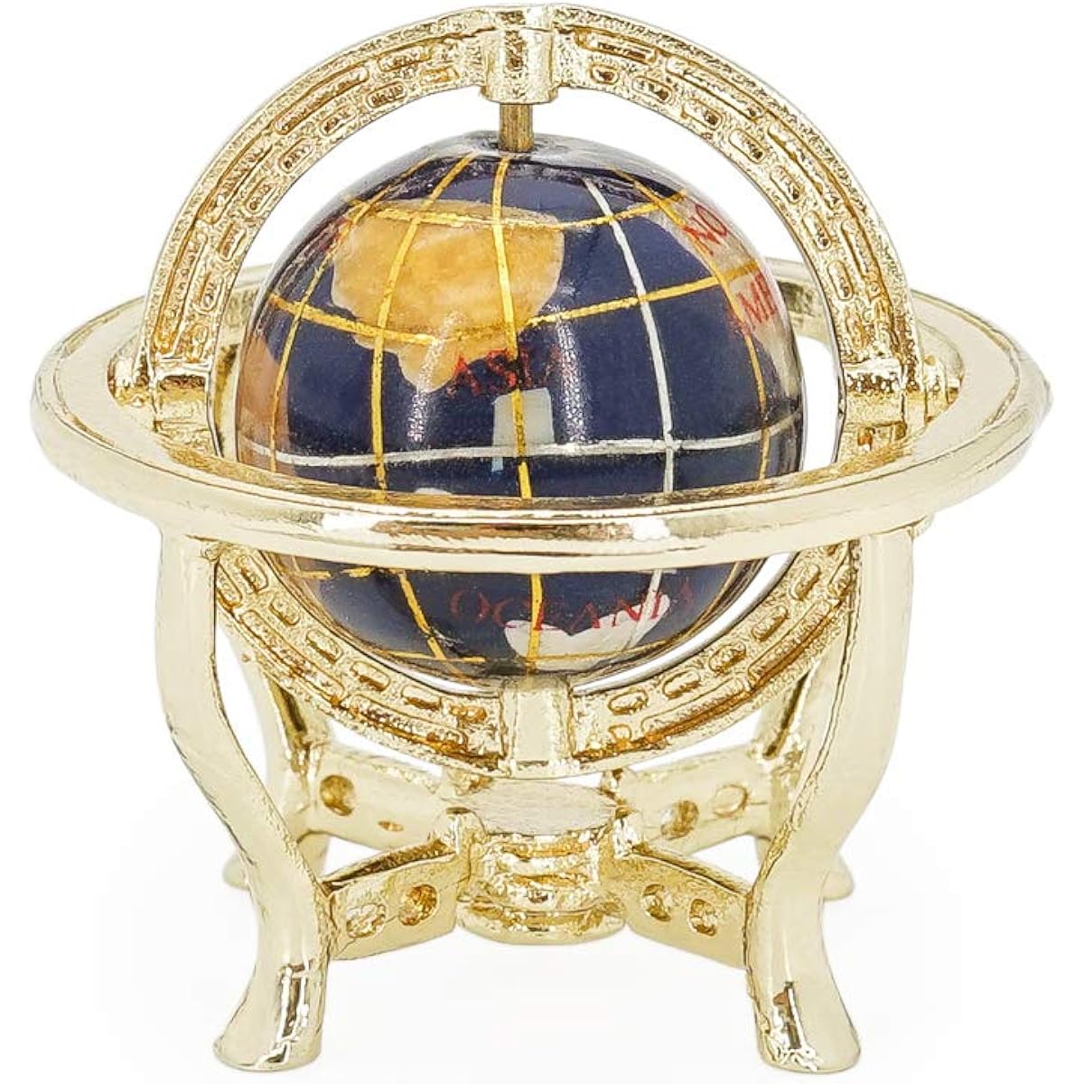Odoria 1:12 Miniature Globe with Golden Stand Rolling Globe Dollhouse Furniture Accessories