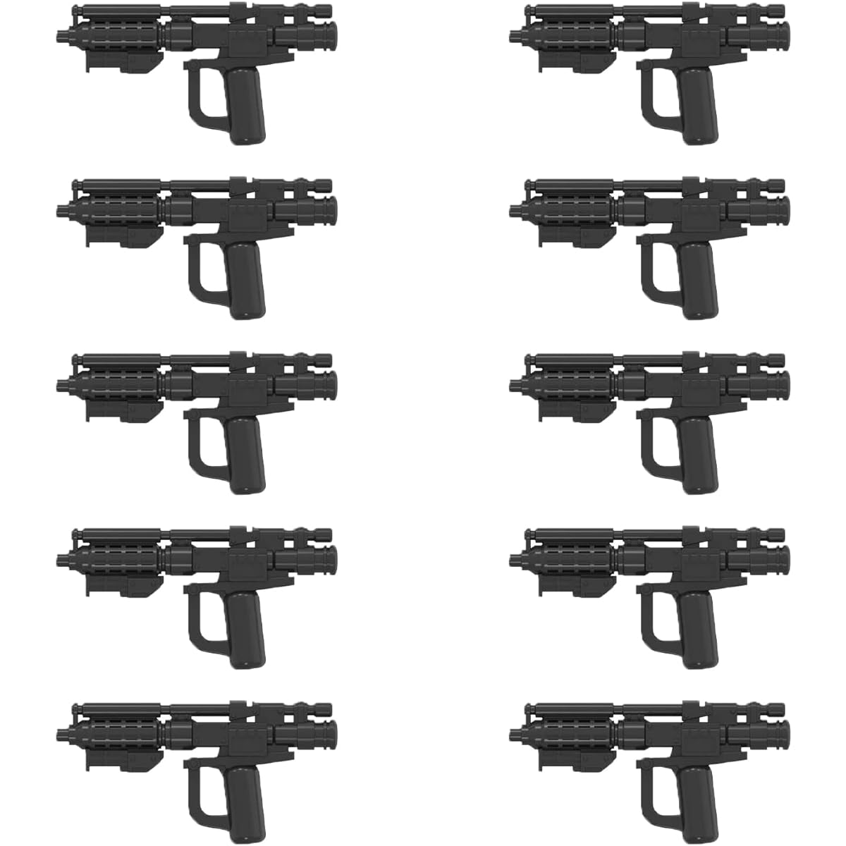 MOOXI-MOC Space Wars E-5 Clone Trooper Blaster Weapon Pack Accessories Minifigure Hand Design (10 Pieces)