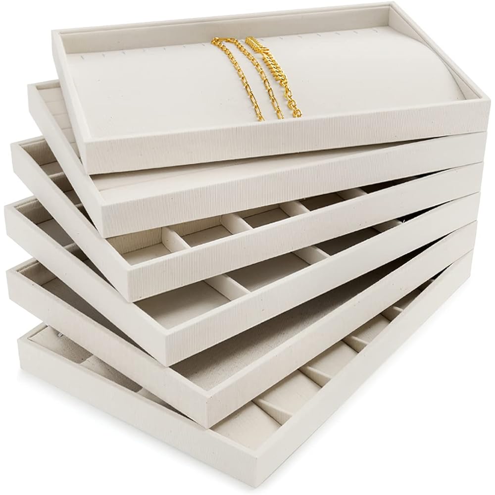 Woodten Necklace Tray Jewelry Tray Necklace Display Tray 24 position necklace tray can not only store necklaces but also display earrings Accessory tray