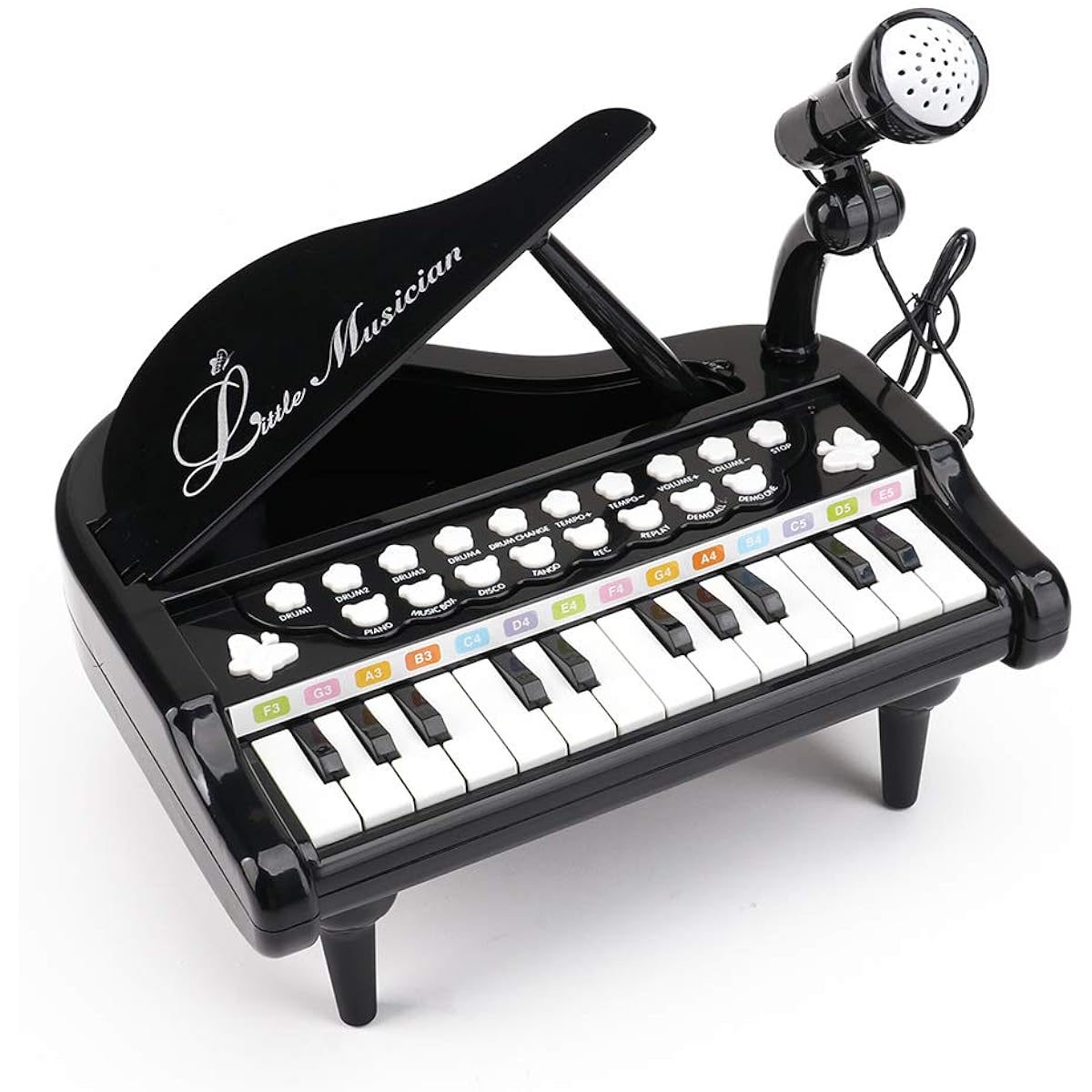 Piano Toy Keyboard Baby & Toddler Birthday Gift Toys for 1 2 3 4 Years Old Kids Toy Piano 24 Keys Black