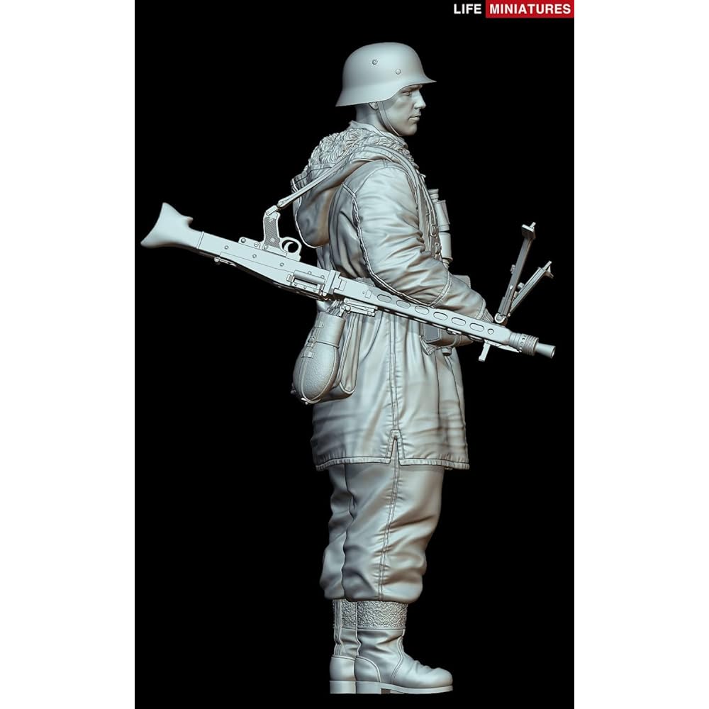 Life Miniature 1/16 World War II German Waffen-SS MG42 Gunner Eastern Front 1943 Resin Kit LM-16006 Molding Color