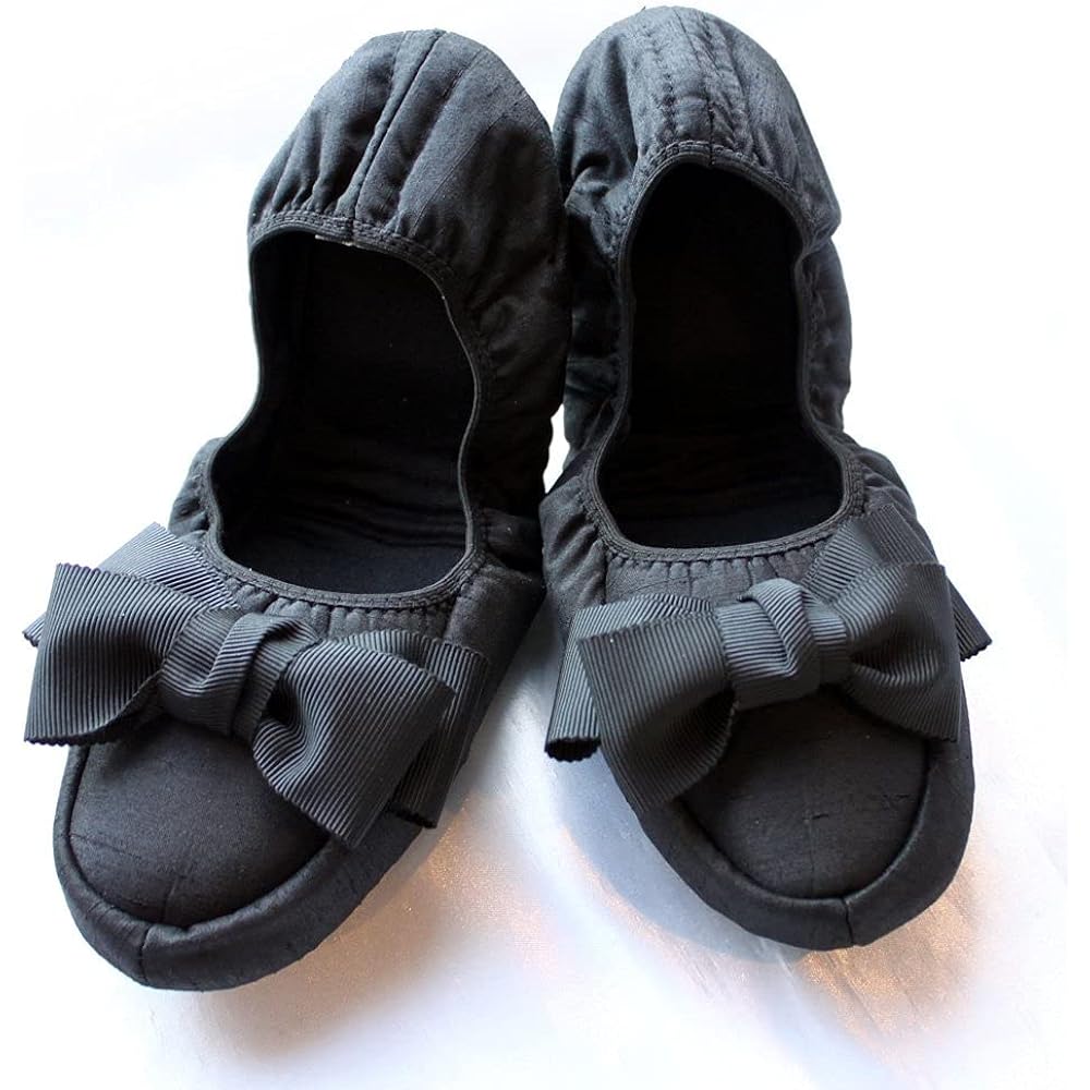 [Kirsch Blute] Kirsch Blute Shantung Folding Portable Slippers Elegant Kirsch Ribbon with Slipper Pouch KSO-ST08