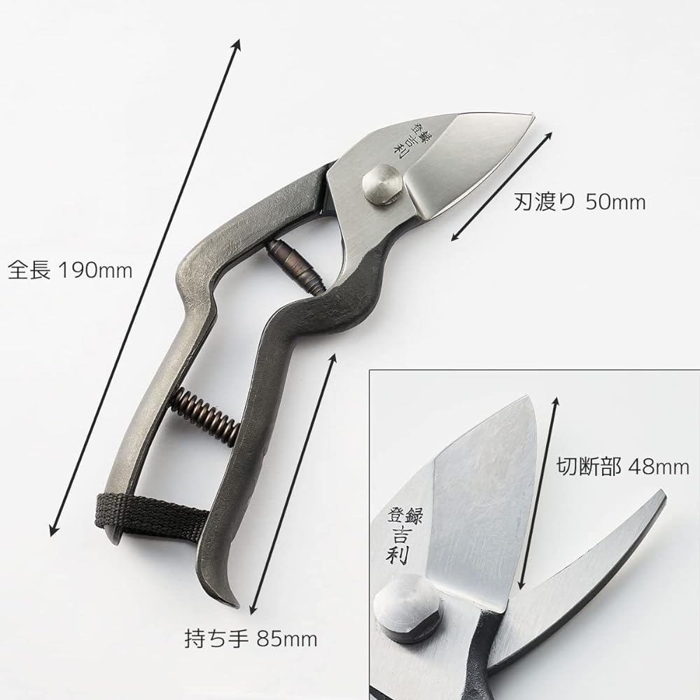Geely pruning shears, Tsugaru type, carefully made, made in Japan, made in Sanjo, Niigata Prefecture, high quality, professional specifications, handmade by blacksmiths, professional specifications, for pruning apples and fruit trees.