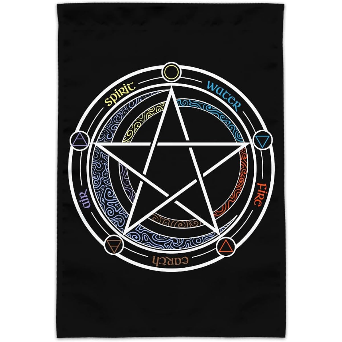 Pentagram Pentacle Star Wiccan Witch Garden Yard Flag (Pole Not Included)