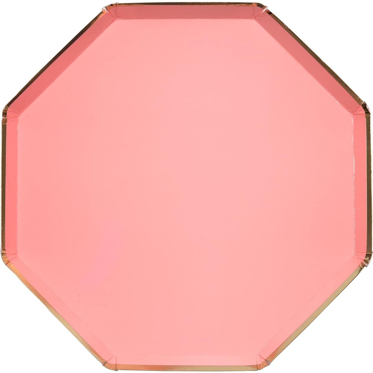 Meri Meri Neon Coral Paper Plates - Disposable Party Supplies for Birthday Party, Baby Shower, Wedding Celebration, Large, 10.25 x 10.25 Inch, Set of 8