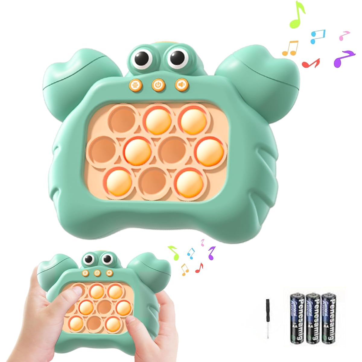 HEEGABEM Fidget Toy Game for Kids Quick Push Light Up Pop Game Autism Sensory Toy Handheld Fidget Console Sensory Toys for Kids Birthday Gifts for Boys Girls Teens Green