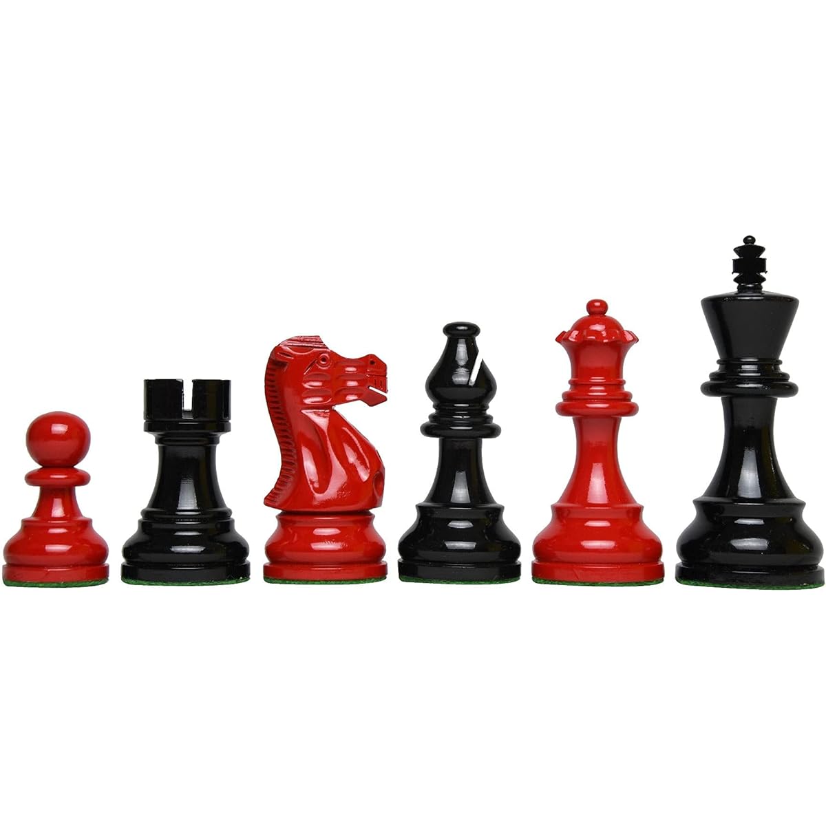 The Smokey Staunton Series Chess Set, Painted Boxwood, 3.8" King