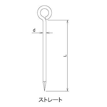 DAIDOHANT (Rope Stop) Rope Stop Round [Iron / Uniqlo] (Nominal Diameter) 6 x (Length) 250mm (100 Pieces) 00044378