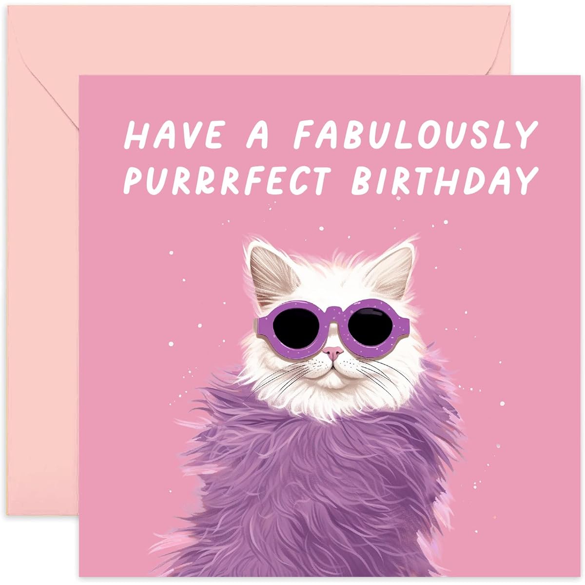 Old English Co. Awesome Birthday Cards for Female Friend - Birthday Cards for Her Cat - Funny Birthday Cards for Cat Owners, Cat Moms, Dads - Birthday Cards for Coworkers | Includes Blank Envelopes