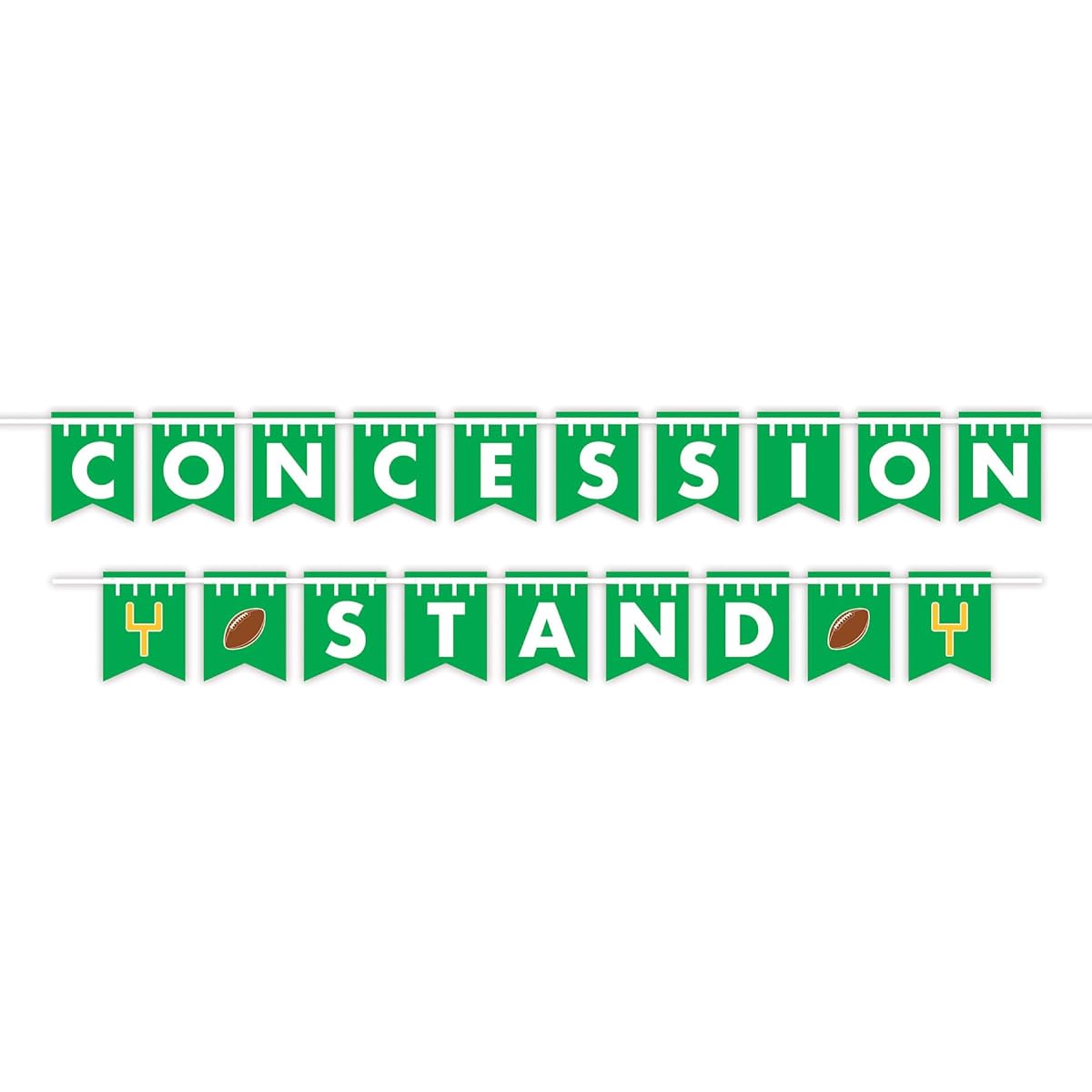 Beistle 6" x 9' Game Day Concession Stand Banner Football Decor Tailgate Sports Theme Party Founded in 1900 Made in the USA Green/White/Brown