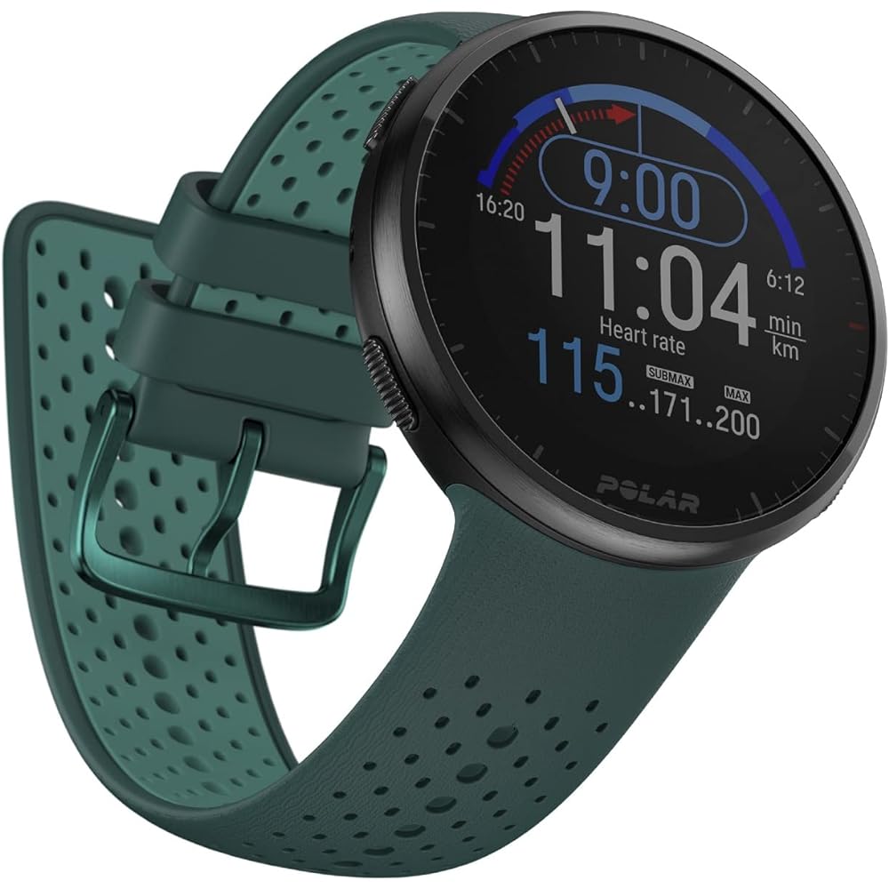 Polar PACER PRO Silicone Wristband Aurora Green S-L [Genuine Japanese Product]