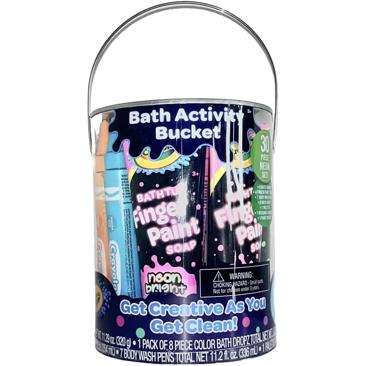 Crayola Neon 30 Piece Bath Activity Bucket Set