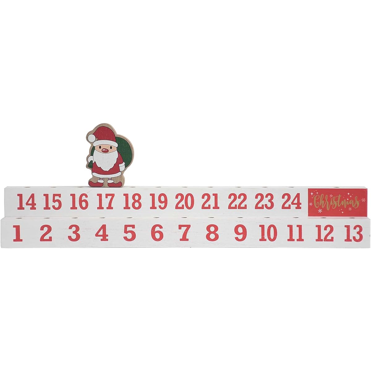 Paris Loft Christmas Countdown Sign, Countdown Calendar, Wooden Christmas Tabletop Decor, Advent Calendar with Santa