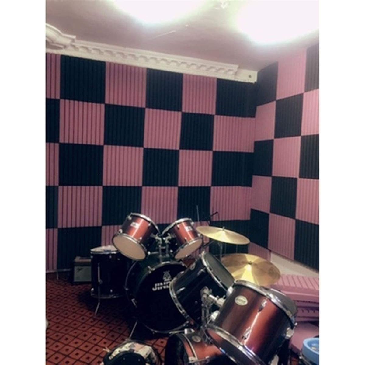 High Density Soundproofing Foam, Noise Reduction Studio Wedge Tiles Music Room Studio Sound Absorbing Cotton 10pcs (Blue) (Purple)