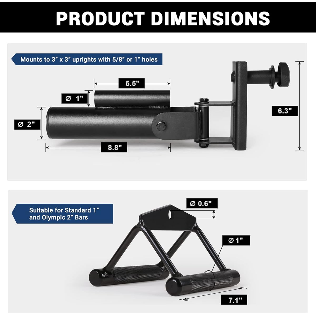 LIONSCOOL Power Rack Mine Attachment - Ultra Durable T-Bar Row Attachment - Perfect for Full Body Training in the Home Gym - Great for Deadlifts/Triceps Workouts - Great for Rotational Workouts