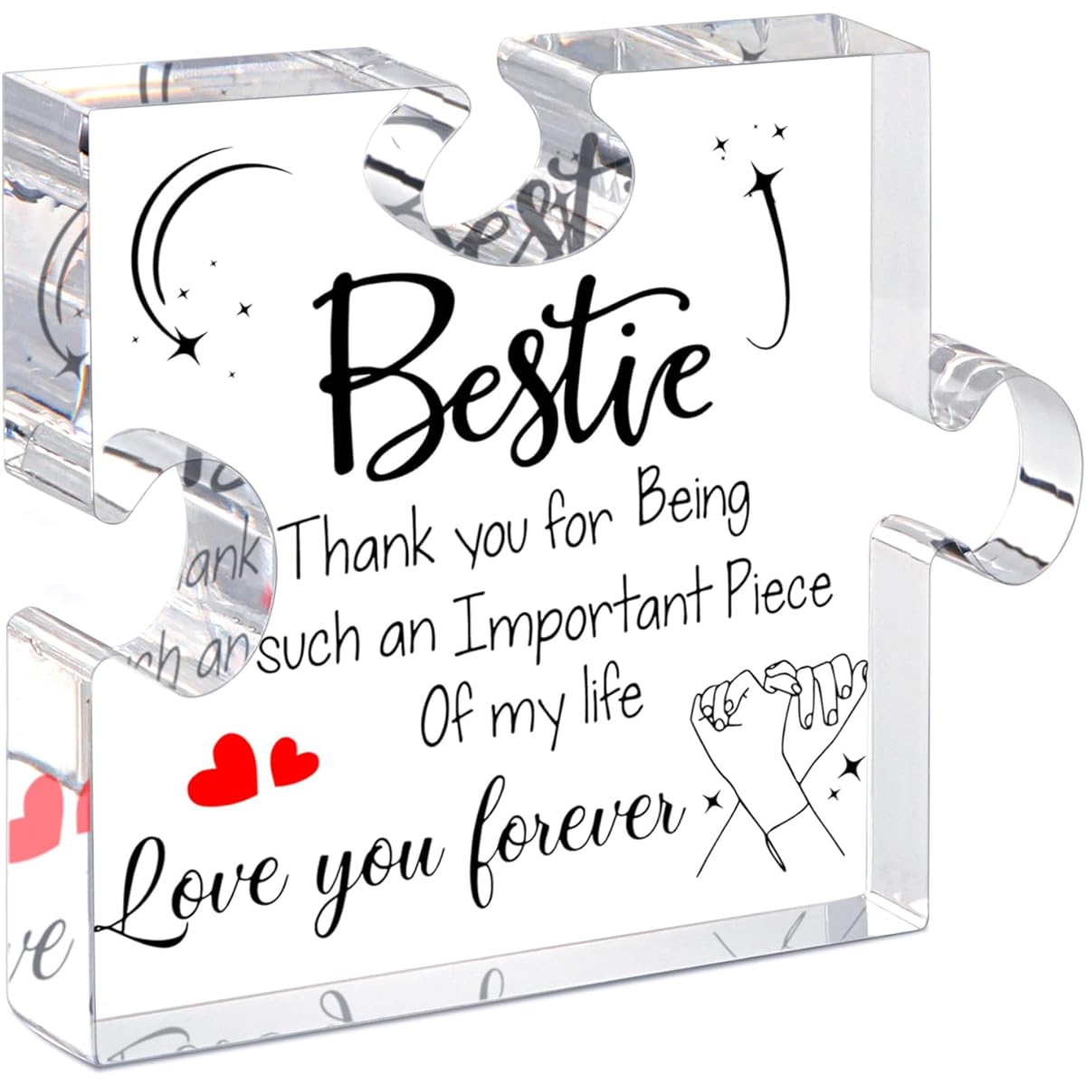 Friendship Gifts, Friendship for Female Friends - 0.6 Inch Thick Acrylic Puzzle with Gift Box, Best Friend Gifts, Soul Sister Gifts for Women/Ladies, Christmas Gifts, Birthday Gift Ideas