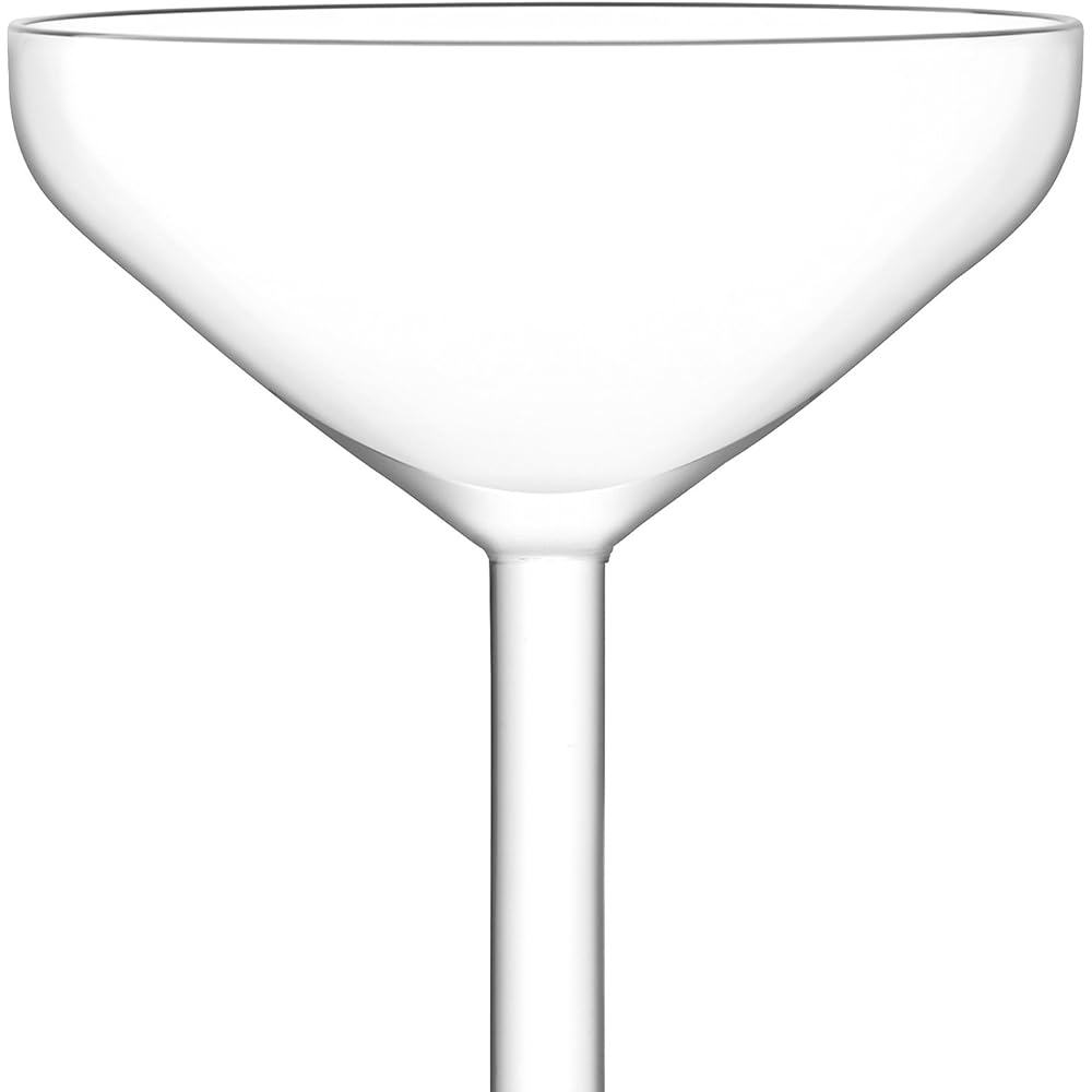 LSA Cocktail Glass & Wood Coaster Clear 250ml CITY BAR G1231-10-301 Set of 2