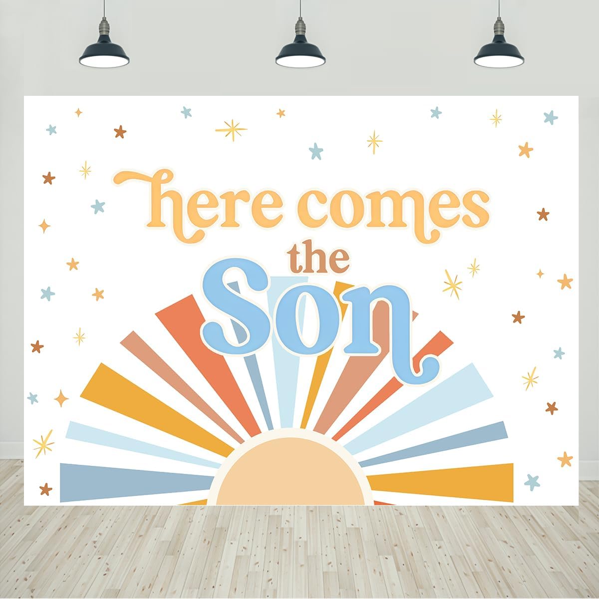 Sunshine Baby Shower Backdrop for Boy Boho Here Comes The Son Baby Shower Party Decorations for Boy Sonshine Shower Decor Banner Photo Booth Supplies 7x5ft