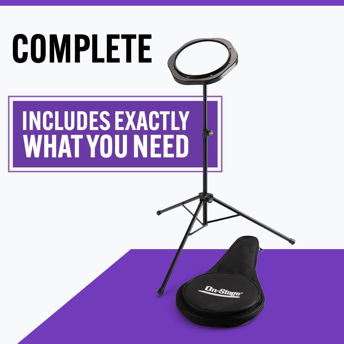 On Stage DFP5500 Drum Practice Pad with Stand & Bag