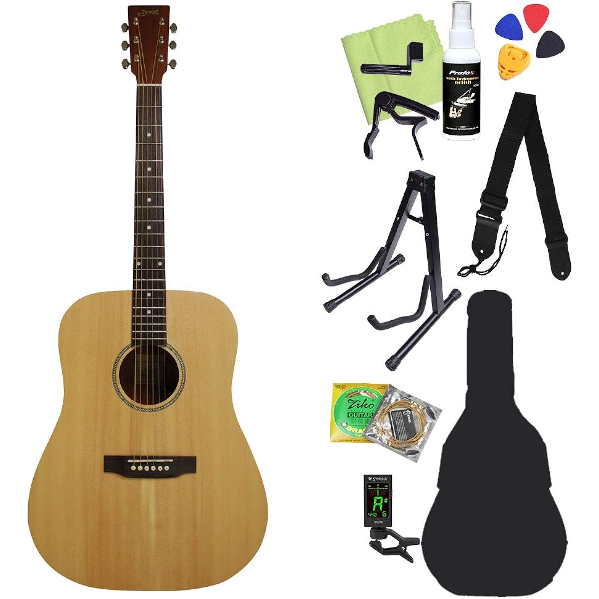 S.Yairi YD-04/NTL Natural Acoustic Guitar Beginner 12-piece Set Western Guitar Limited Series S Yairi