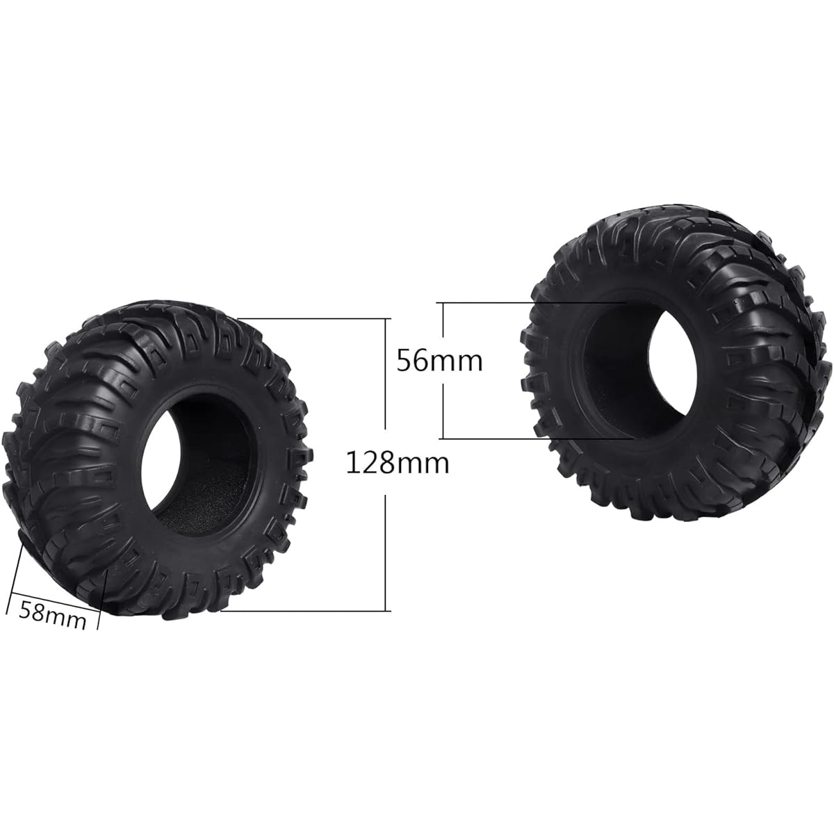 FriHobby 2.2" Scale Tires with Foam for 1/10 Rock Crawler Car Monster Truck Replacement 4pcs