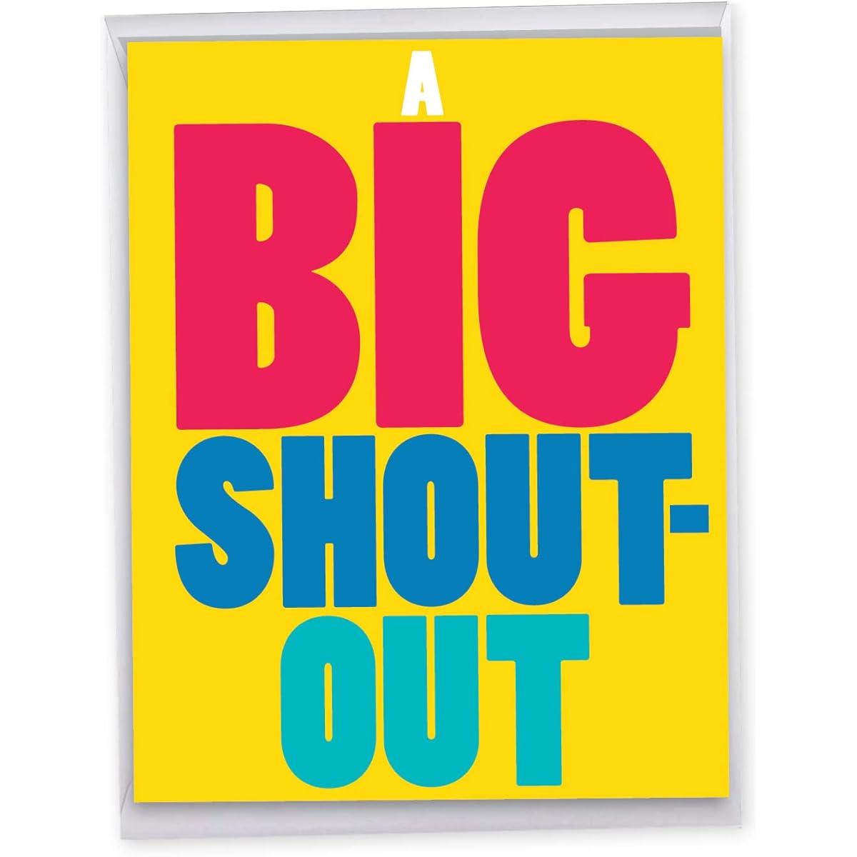 NobleWorks Jumbo Humorous Congratulations Paper Cards 8.5 x 11 Inch with Envelopes (Pack of 1) Large Jumbo Congats Good Luck A Big Shout-Out J8228CGG