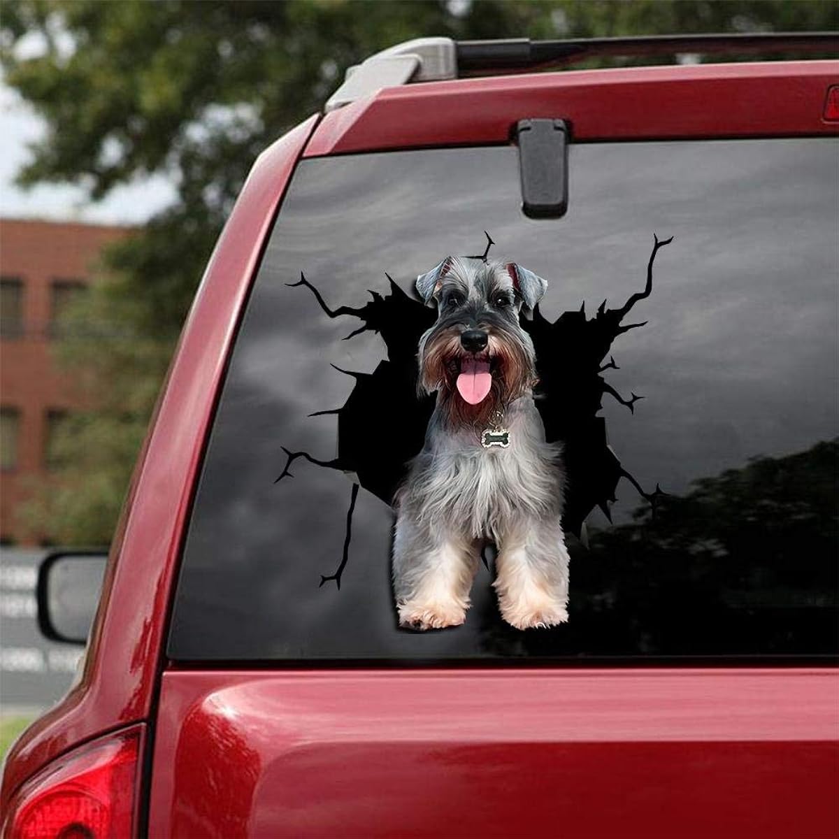 Ocean Gift Miniature Schnauzer Car Decal, Set of 2 Wall Decal Stickers - Realistic Car Sticker Design Series, 37 Sizes, 8" x 8"
