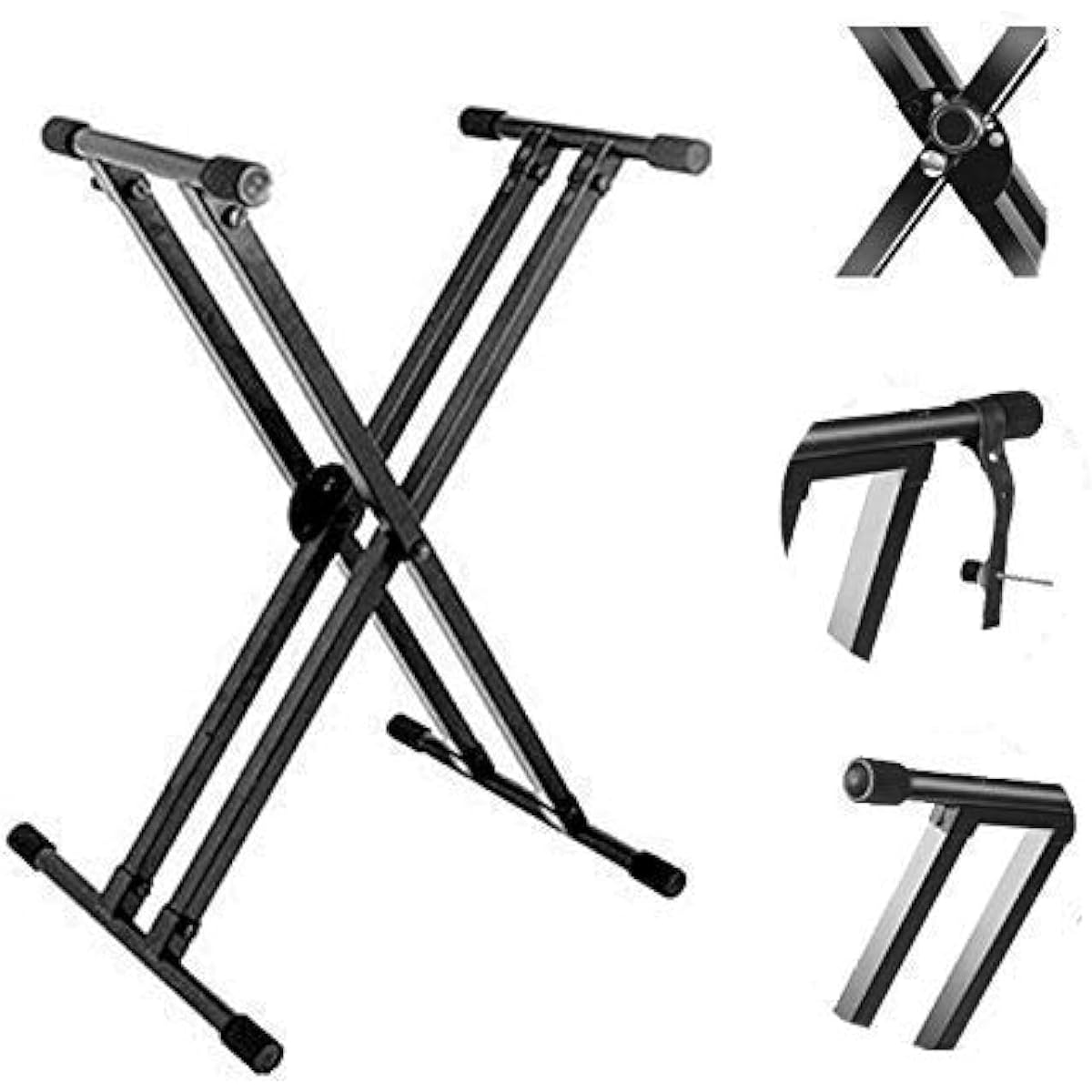 Kadence Keyboard Stand Heavy Duty Piano Stand (NK13-3kg Dual Brace) Piano Keyboard Stand with Locking Straps Keyboard Double X Stand for Kids & Adults