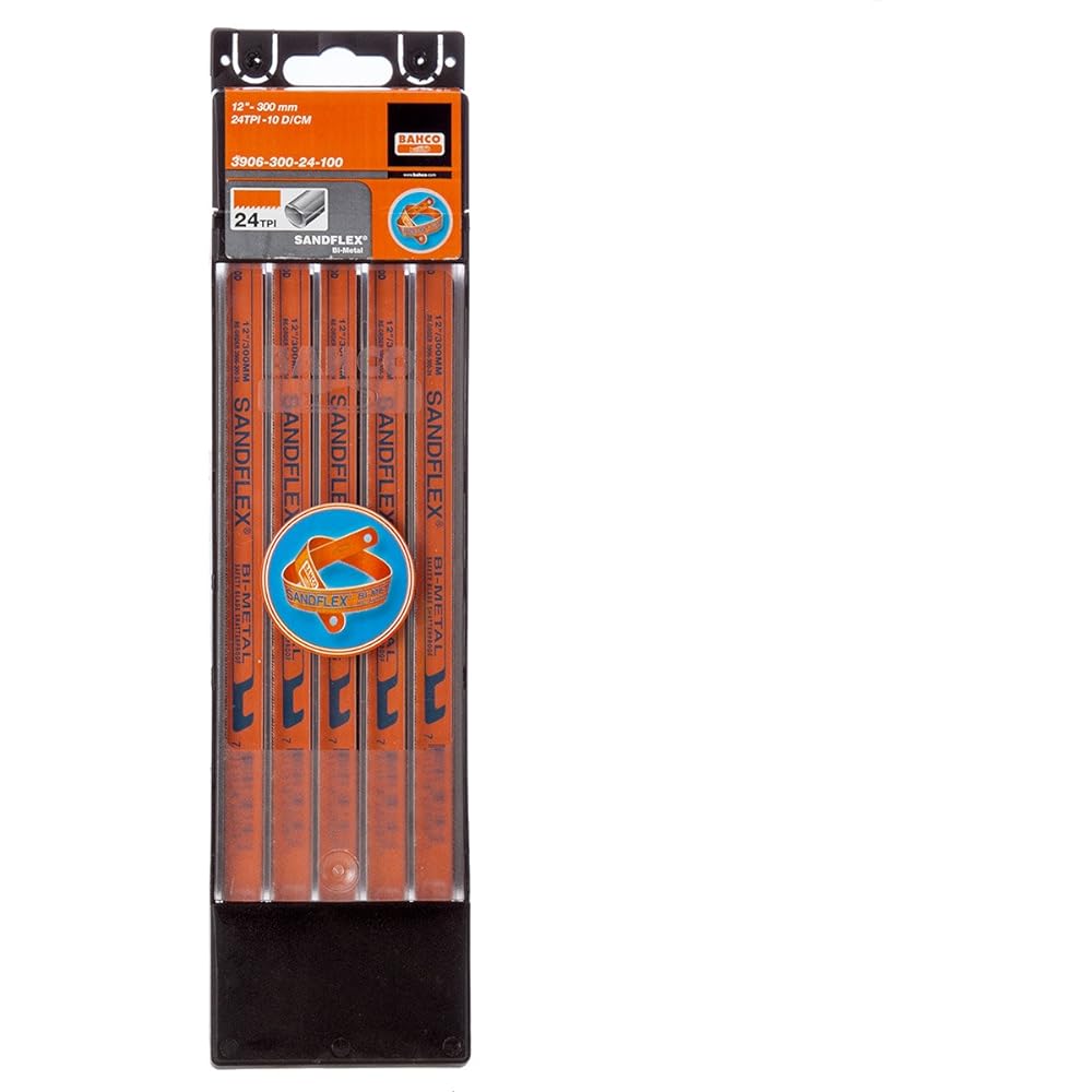BAHCO Hand Hacksaw Blade Hand Saw Replacement Blade Bimetal 300mm x 24 threads 100 pieces 3906-300-24-100