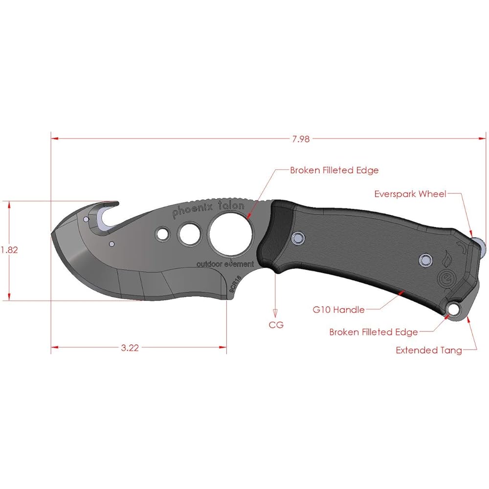 Outdoor Element Outdoor Camping Knife Phoenix Talon Survival Knife [Genuine Japanese Product] 61113