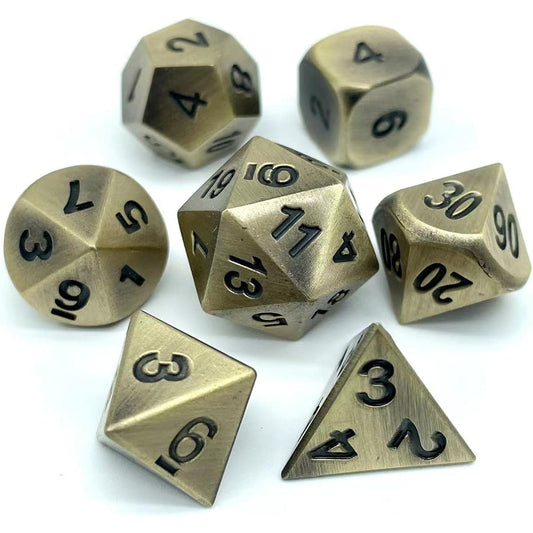 Metal DND Dice Set Dungeons & Dragons Role Playing Game Tabletop Dice (Model G Color D)