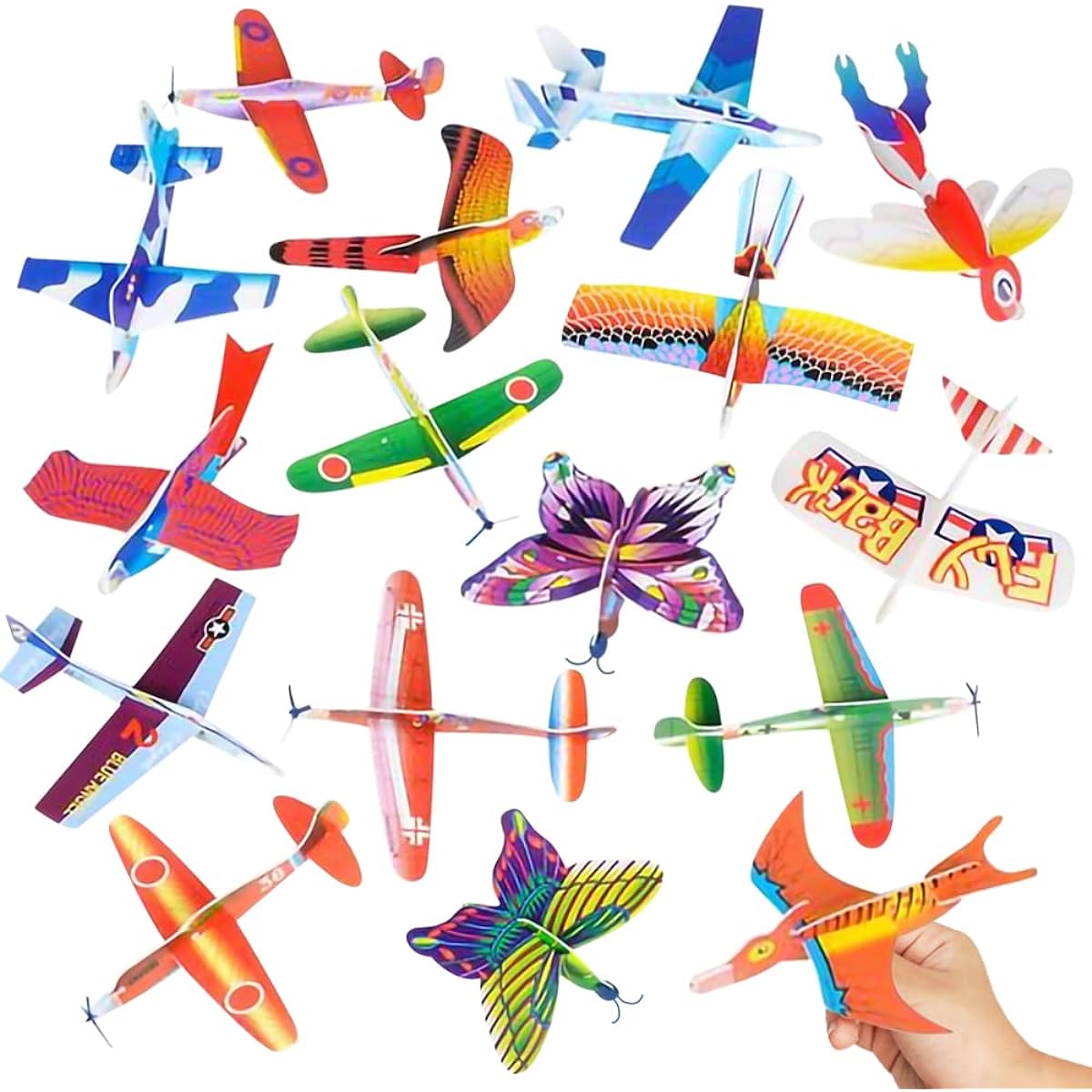 ArtCreativity Foam Flying Glider Assortment for Kids - Set of 48 Light Airplanes in Assorted Designs - Individually Wrapped - Fun Birthday Party Favors Goodie Bag Fillers for Boys & Girls