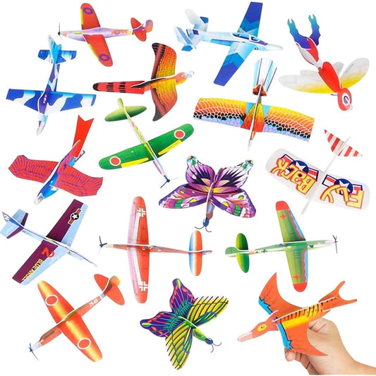 ArtCreativity Foam Flying Glider Assortment for Kids - Set of 48 Light Airplanes in Assorted Designs - Individually Wrapped - Fun Birthday Party Favors Goodie Bag Fillers for Boys & Girls