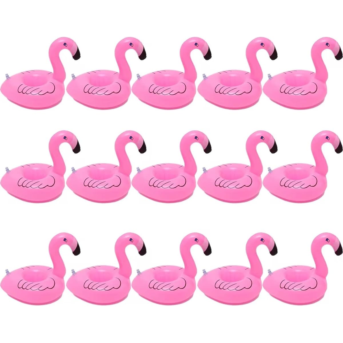 15 Pack Inflatable Drink Holder Drink Float Inflatable Cup Holder Flamingo Coaster for Swimming Pool Party