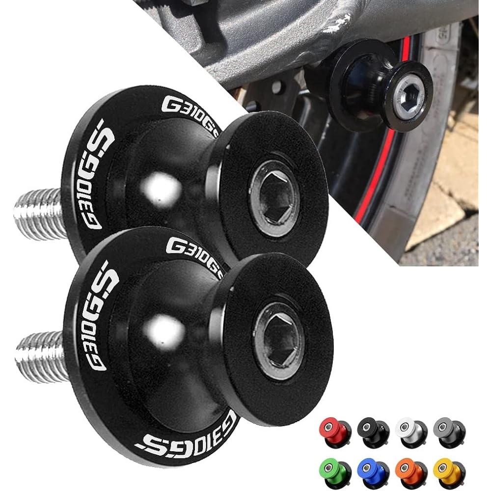 Swing Arm Spool Stand Screw Slider 8mm For B-M-W G 310 GS G310 GS G310GS 2017 2018 Motorcycle CNC Swing Arm Slider Spool Paddock Stand Bobbin Swing Arm (Color : Black)