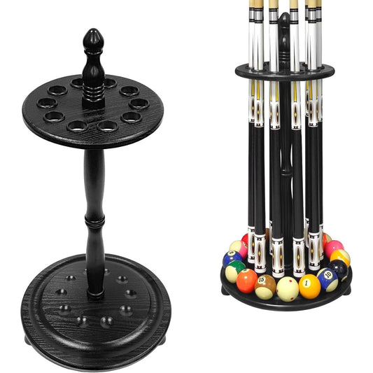 MoyanSuper Pool Stick Holder Billiard Cue Rack Holds 10 Sticks Floor Stand Black