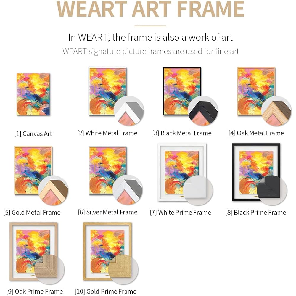 WEART Abstract Painting Large Entrance Living Room Interior Picture Frame 16 Types (02.Jackson Pollock_Shimmering Substance, 73x53cm Canvas Art)