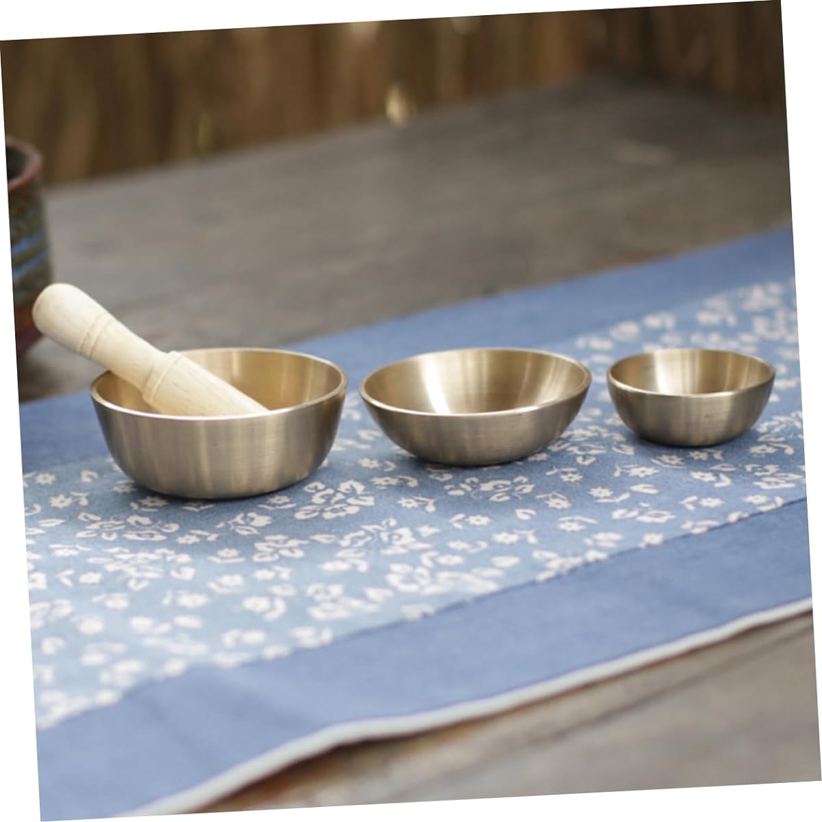 VINTORKY 1 Set Buddhist Music Bowl Tibetan Bowl Singing Bowl Mallet Light Mini Tibetan Singing Bowl Creative Singing Bowl Manual Buddha Singing Bowl