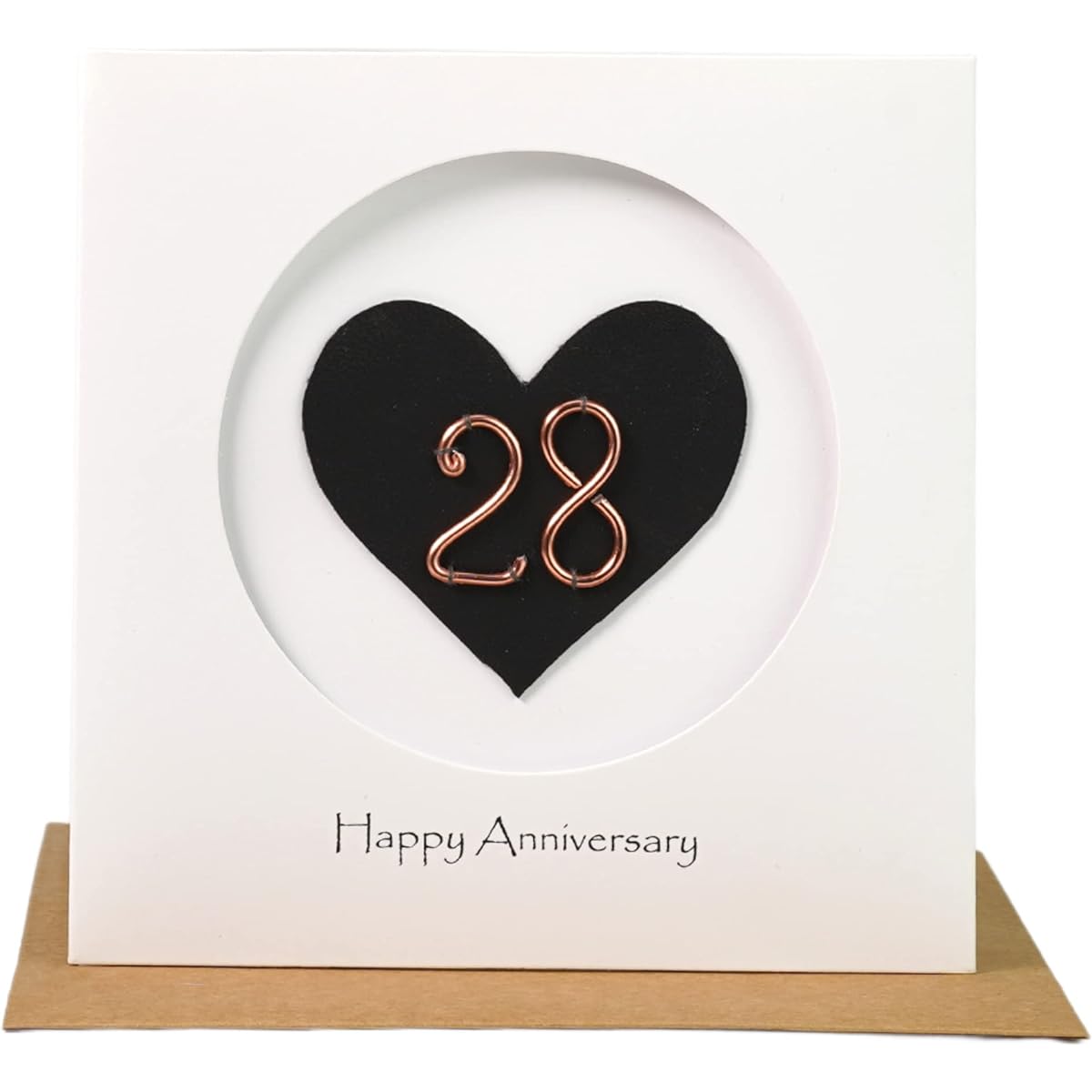 28th Wedding Anniversary Card for Her/Him, Handmade Anniversary Card for Wife, Husband and Wife, Couple (28 Years Old)